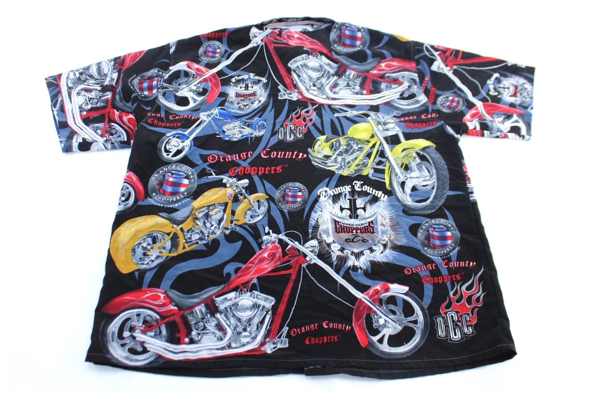 2004 Orange County Choppers All Over Print Button Down Shirt - Button Ups/Downs - Thrifted Threads
