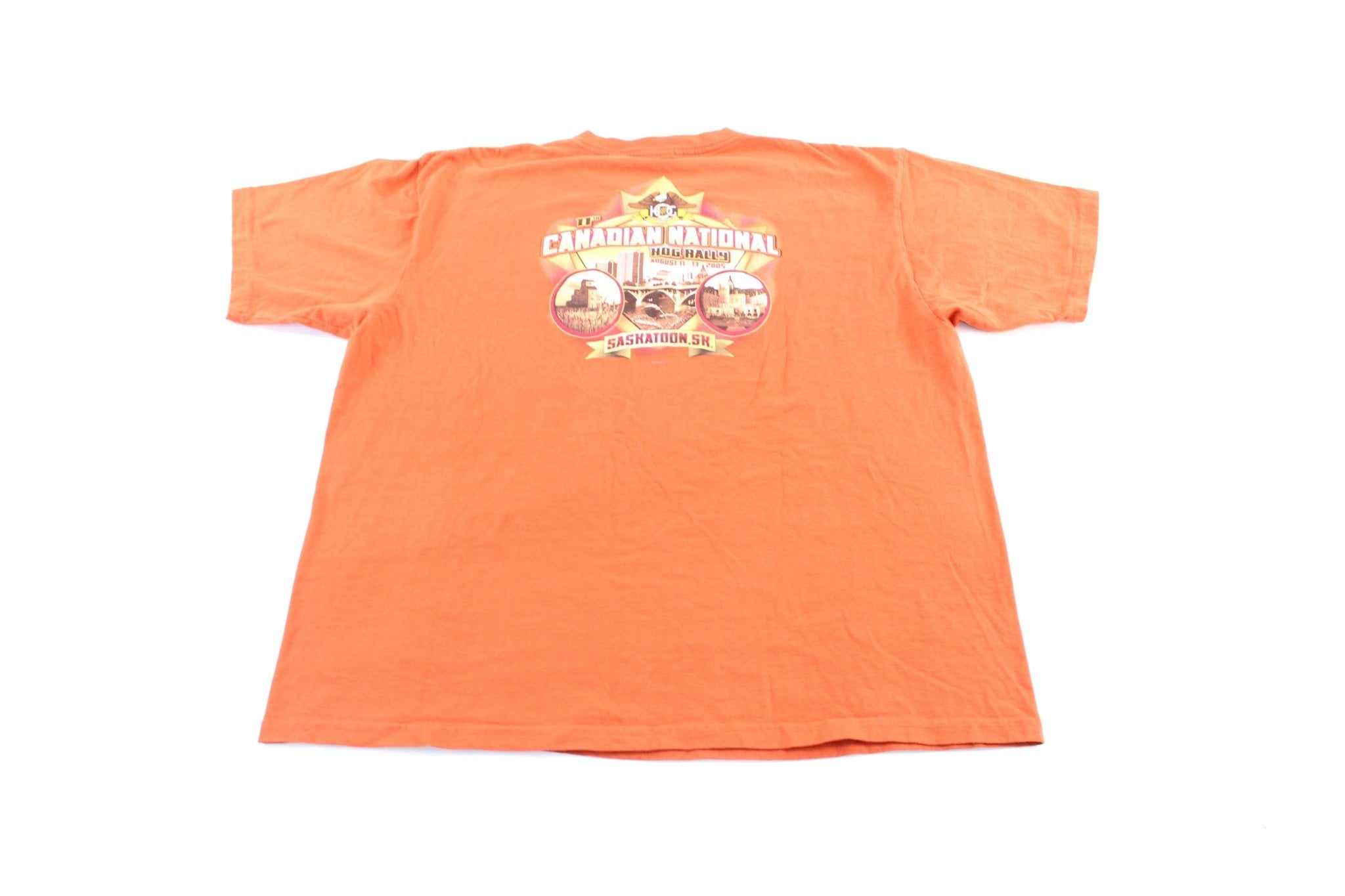 2005 Harley Owner's Group Saskatoon Canadian National Rally T-Shirt - ThriftedThreads.com