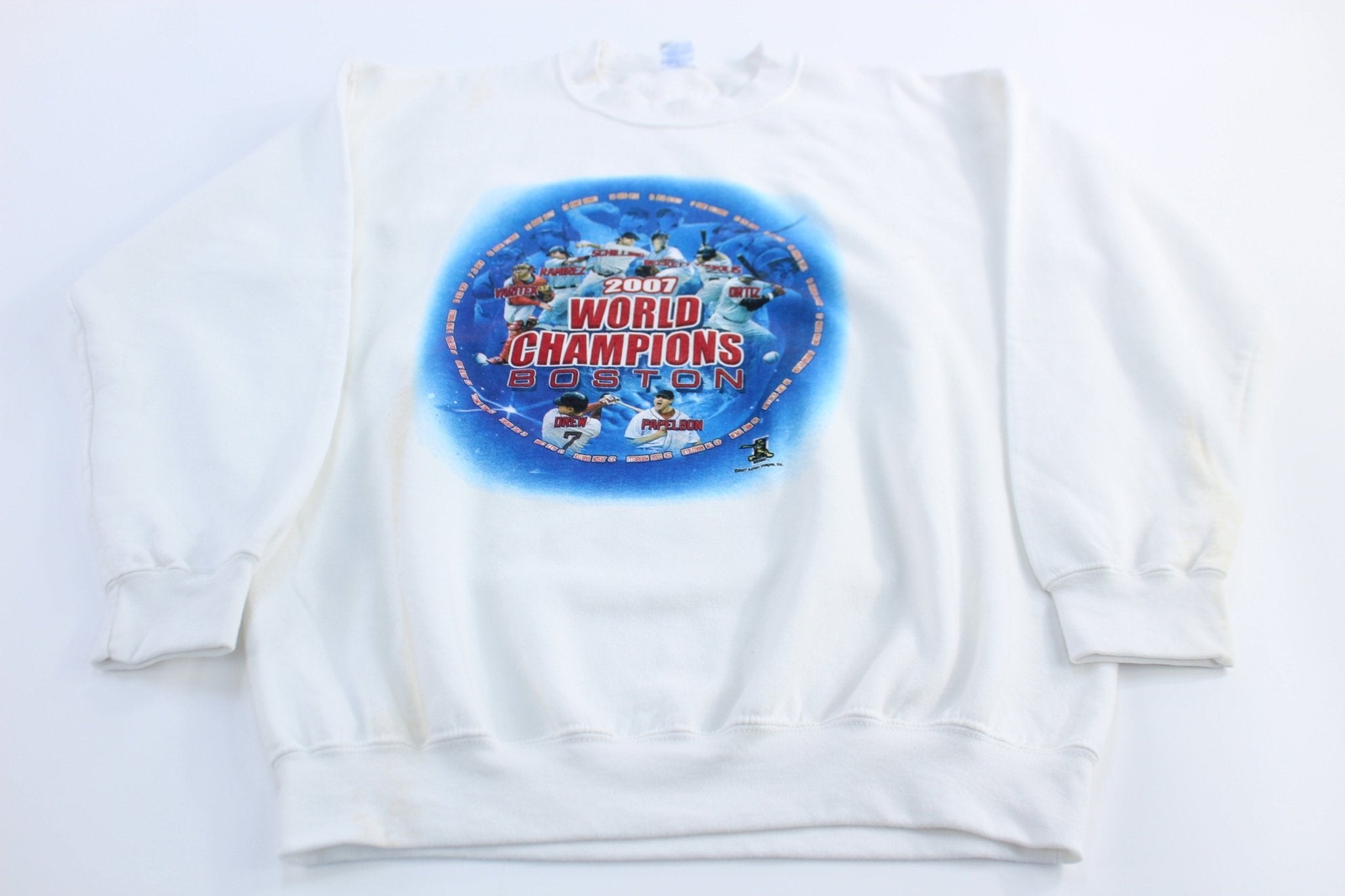 2007 Boston Red Sox World Series Champions Graphic Sweatshirt - ThriftedThreads.com