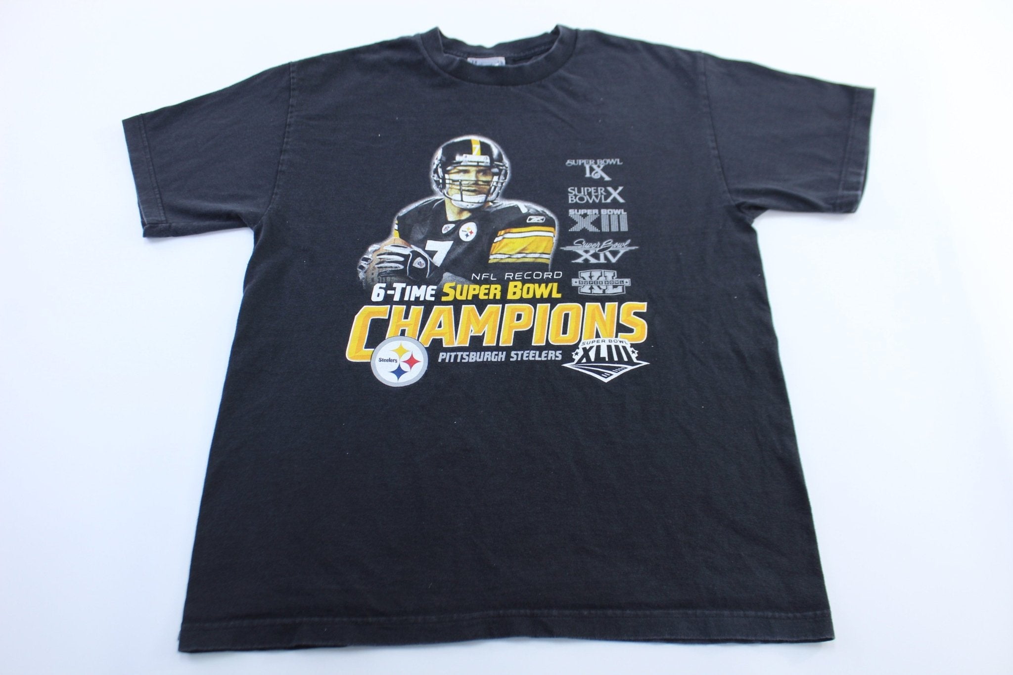 2009 Pittsburgh Steelers Ben Roethlisberger Super Bowl Champions T-Shirt - ThriftedThreads.com