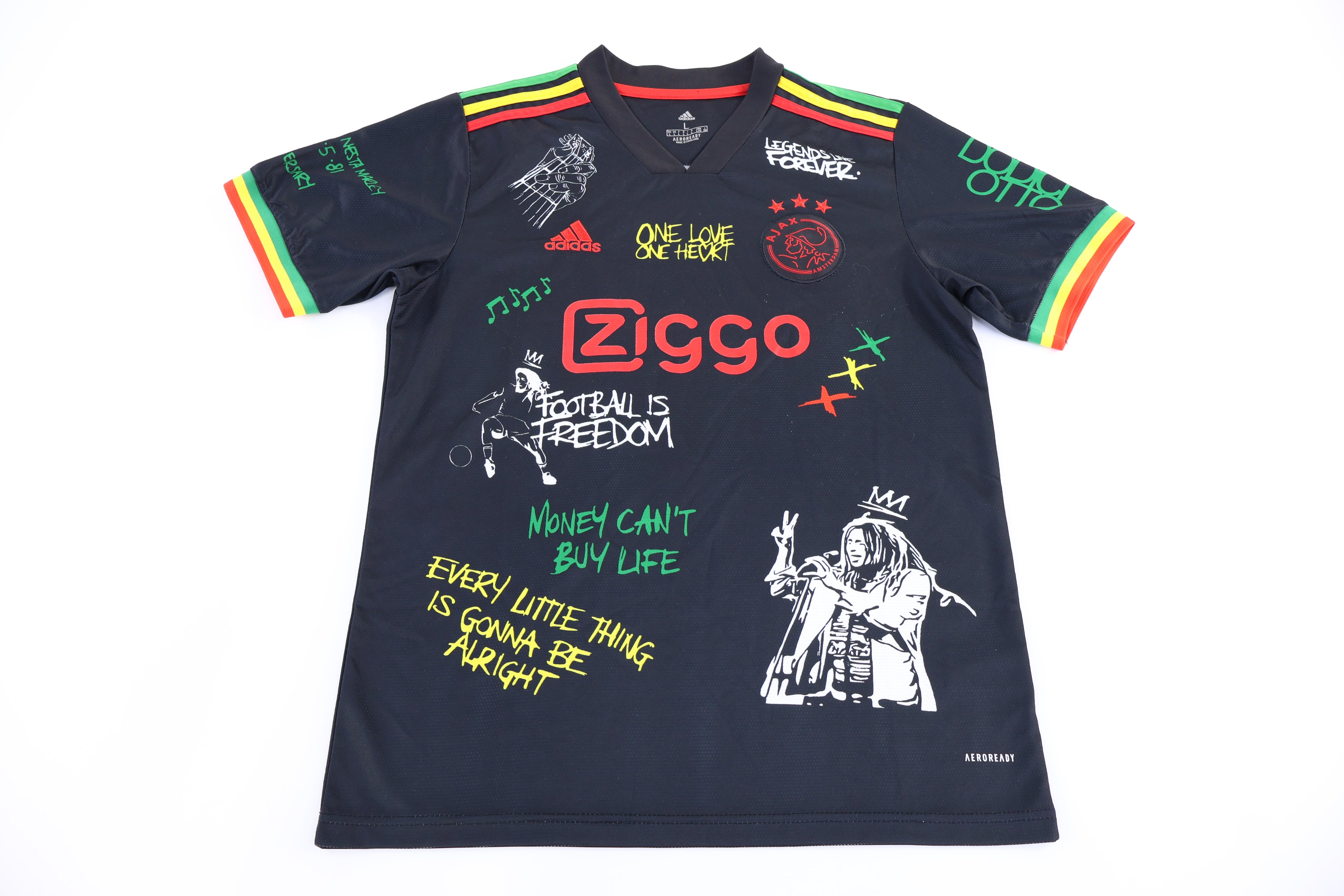 2021/22 Ajax Bob Marley Soccer Jersey - Jerseys/Tanks - Thrifted Threads