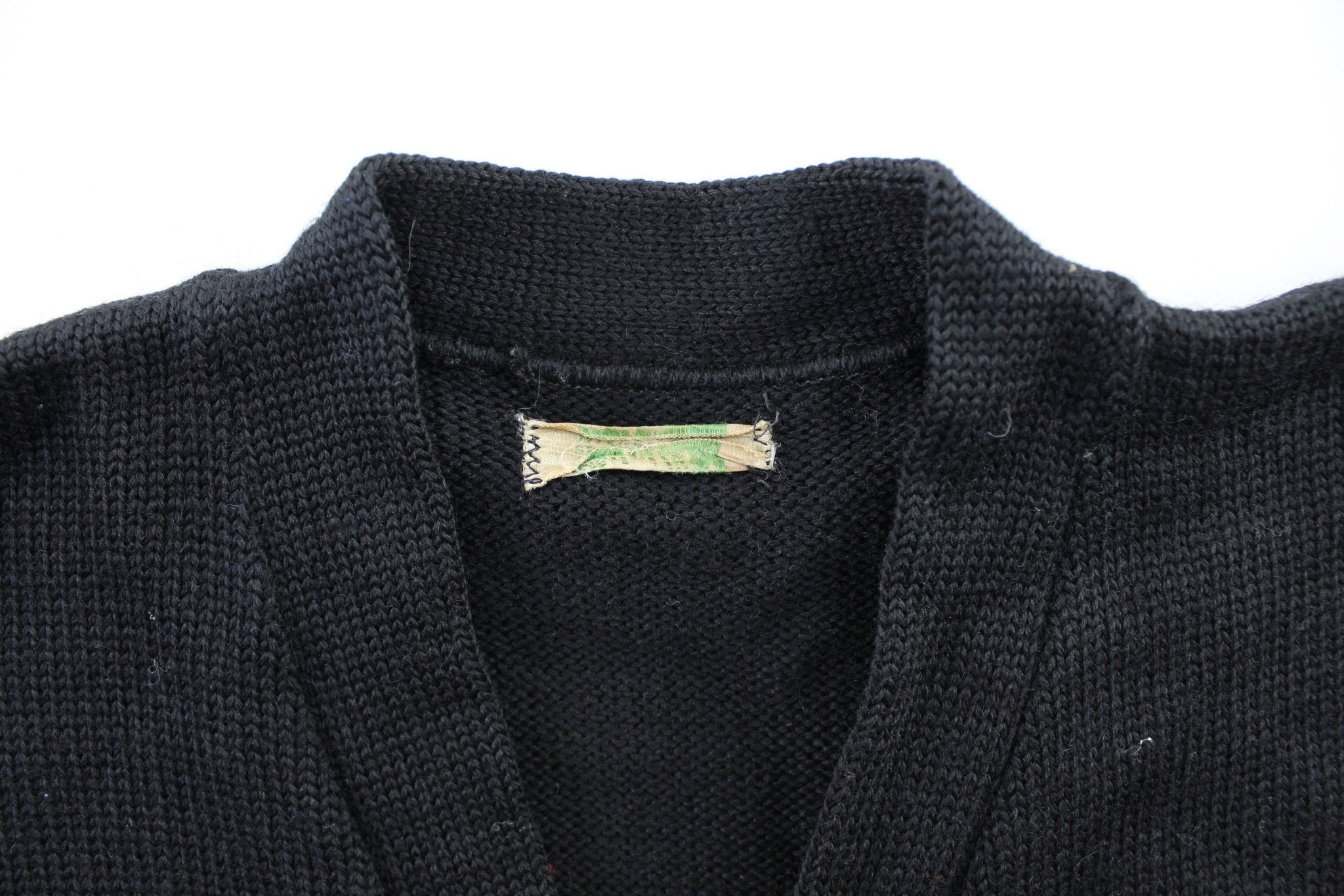 50's Black & Orange Varsity Letterman Cardigan - Sweater - Thrifted Threads