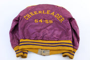 50's Cheerleader Purple & Gold Varsity Letterman Jacket - ThriftedThreads.com