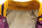 50's Cheerleader Purple & Gold Varsity Letterman Jacket - ThriftedThreads.com