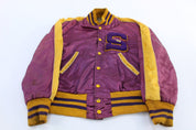 50's Cheerleader Purple & Gold Varsity Letterman Jacket - ThriftedThreads.com
