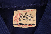 50's Navy Blue & Orange Cardigan Sweater - Sweater - Thrifted Threads