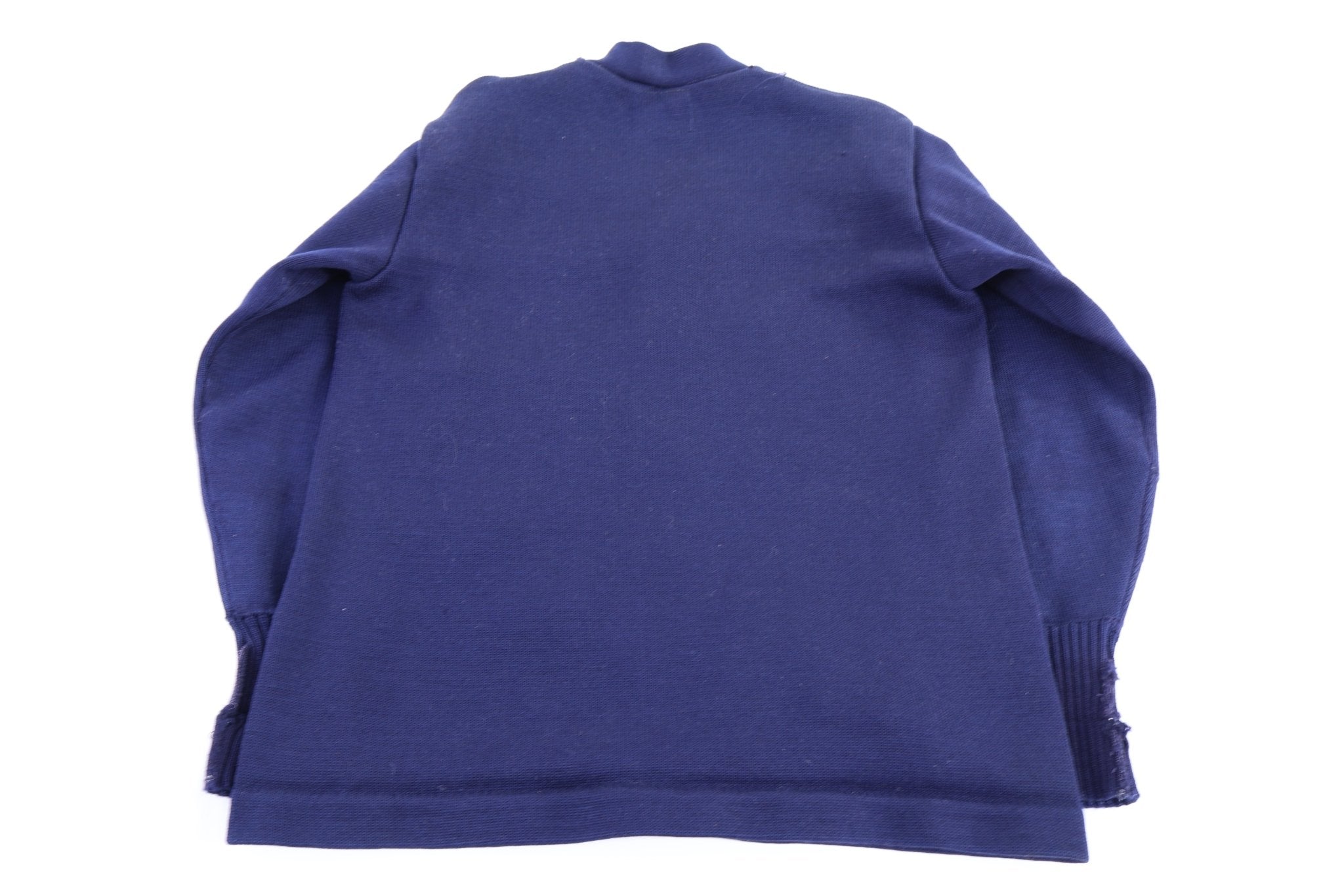 50's Navy Blue & Orange Cardigan Sweater - Sweater - Thrifted Threads
