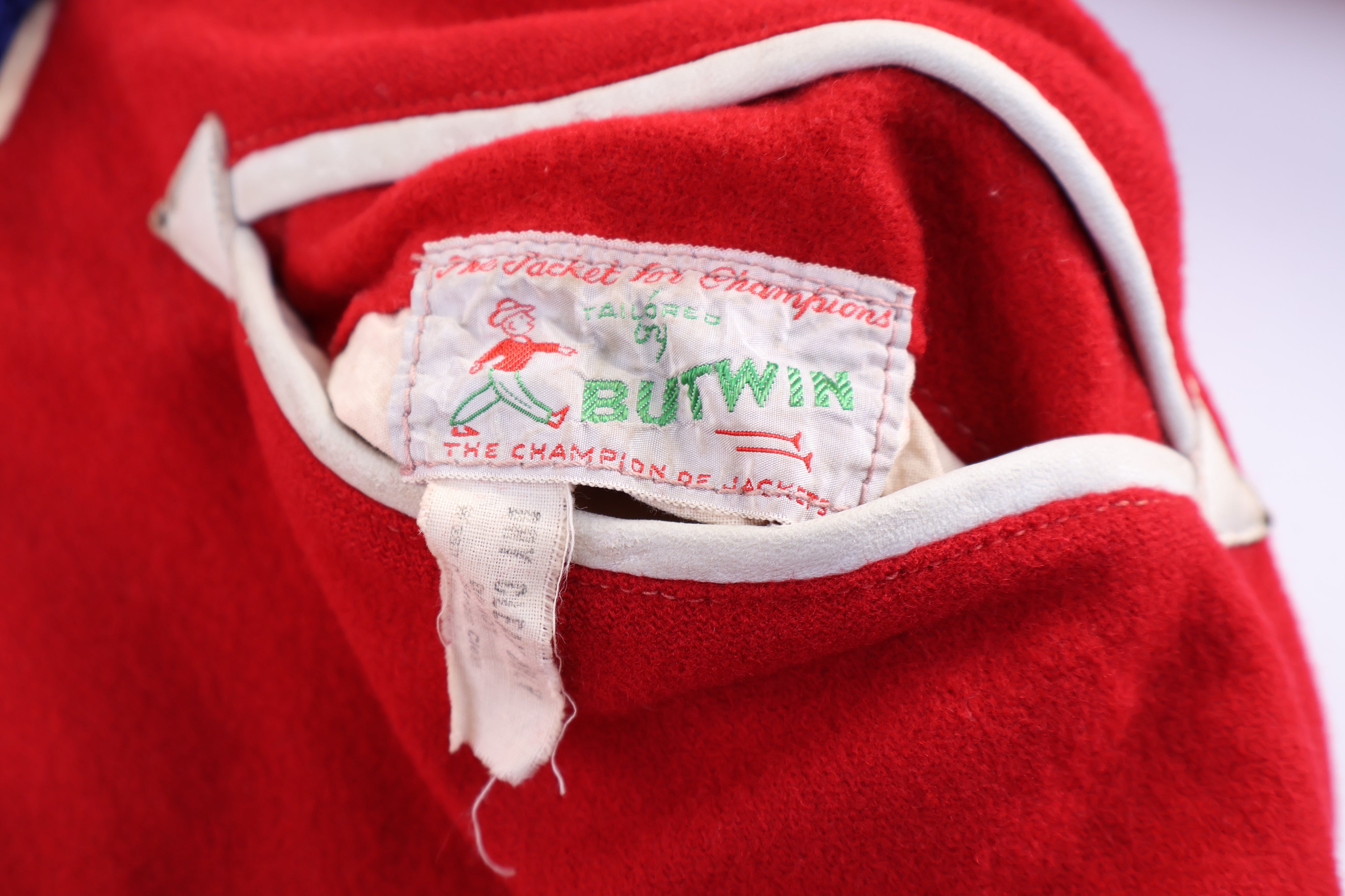 50's Red & White Varsity Bomber Jacket - Jacket - Thrifted Threads