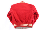 50's Red & White Varsity Bomber Jacket - Jacket - Thrifted Threads