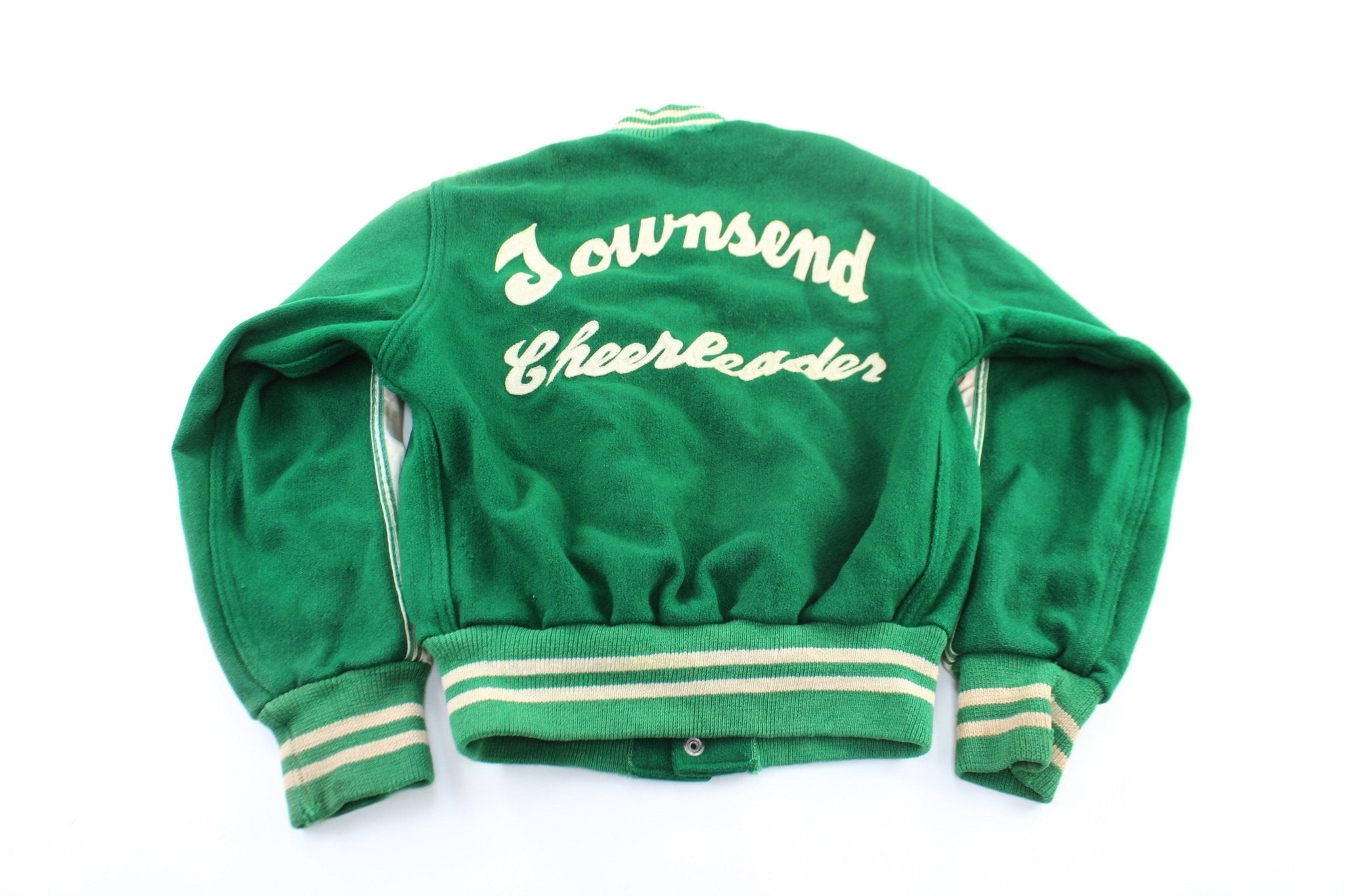 50's Townsend Harris High School Green & White Varsity Jacket - Jacket - Thrifted Threads