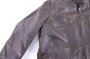 60's Beau Breed Brown Full Zip Leather Jacket - Jacket - Thrifted Threads