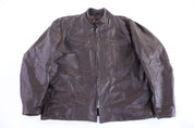 60's Beau Breed Brown Full Zip Leather Jacket - Jacket - Thrifted Threads