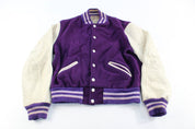60's Howe Athletic Purple & White Varsity Jacket - ThriftedThreads.com