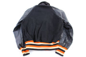 60's Orange & Black Varsity Letterman Jacket - jacket - Thrifted Threads