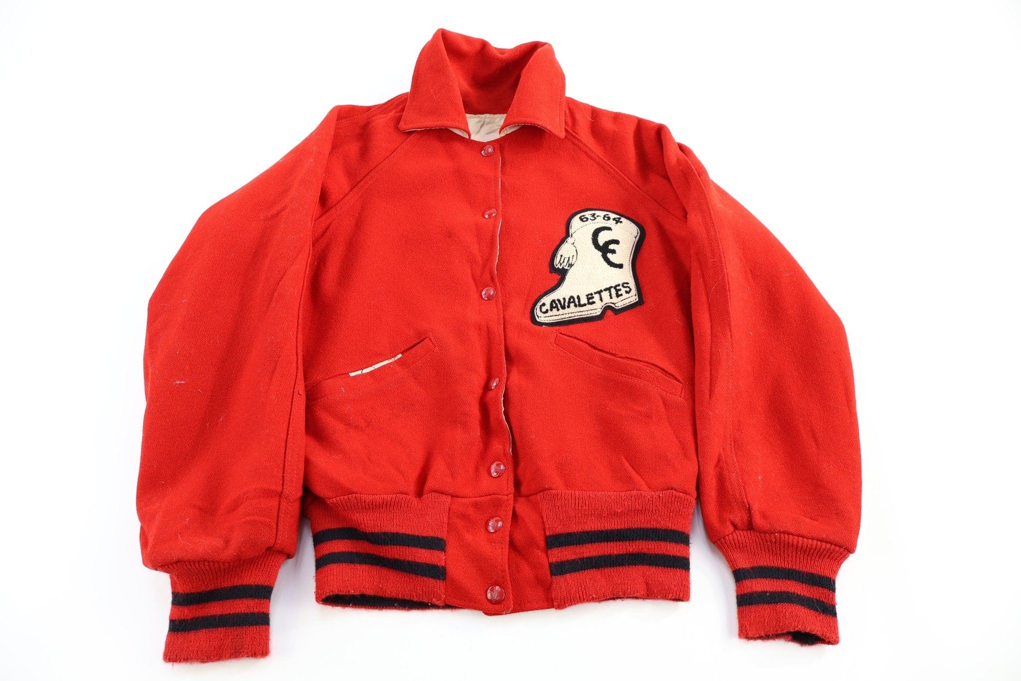 60's Red & Black Varsity Jacket - Jacket - Thrifted Threads