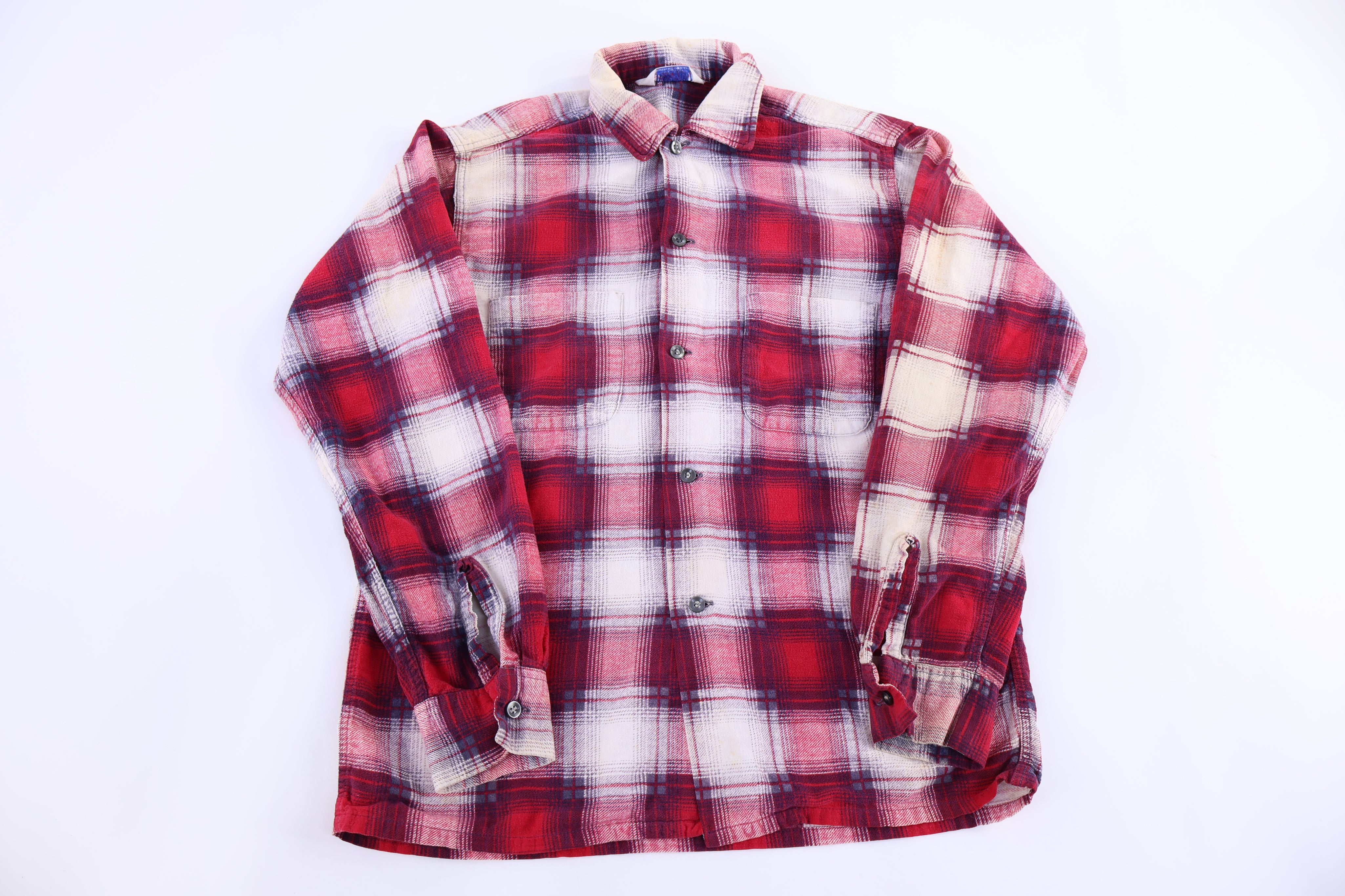 60’s Sears Multicolor LS Flannel - Button Ups/Downs - Thrifted Threads