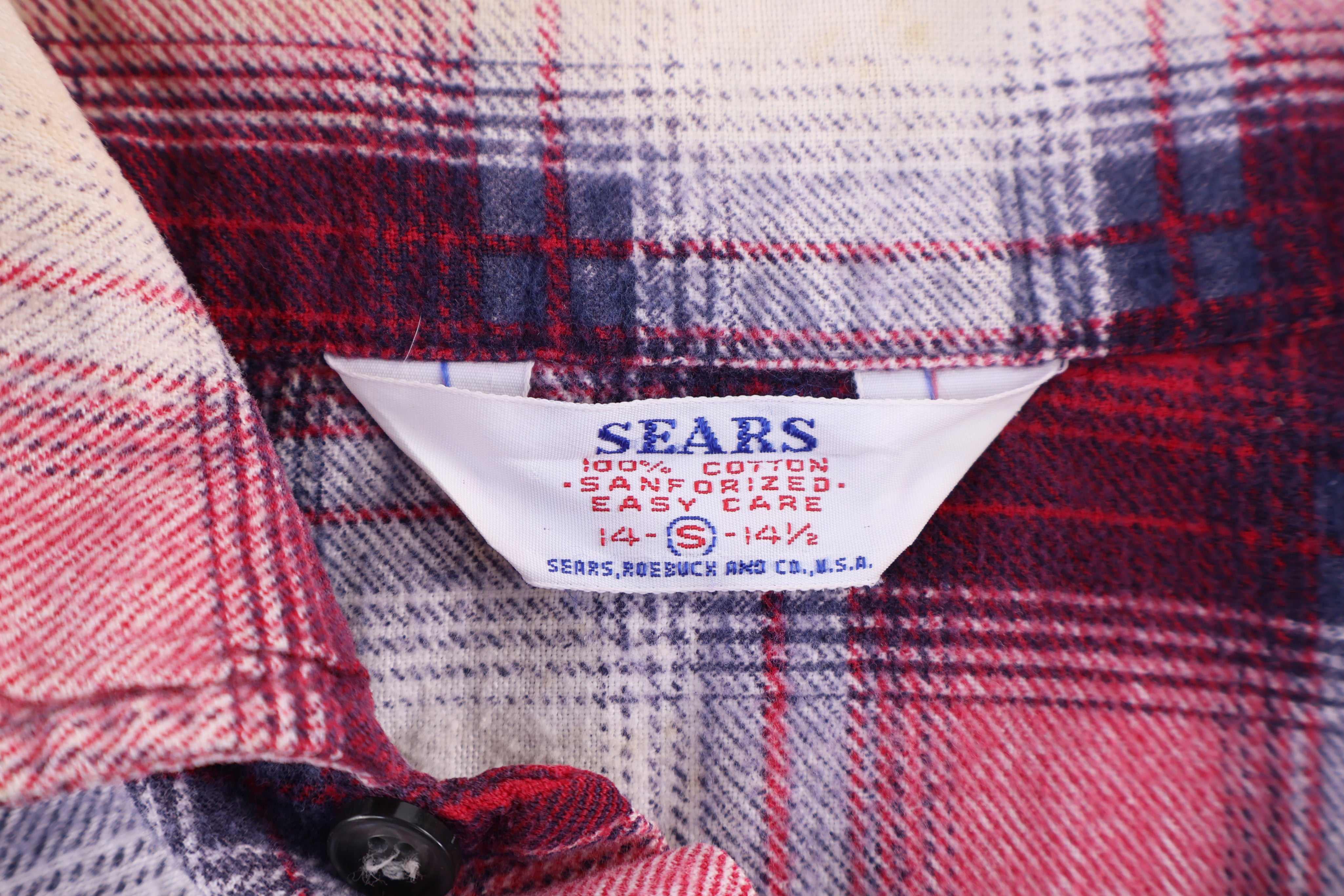 60’s Sears Multicolor LS Flannel - Button Ups/Downs - Thrifted Threads