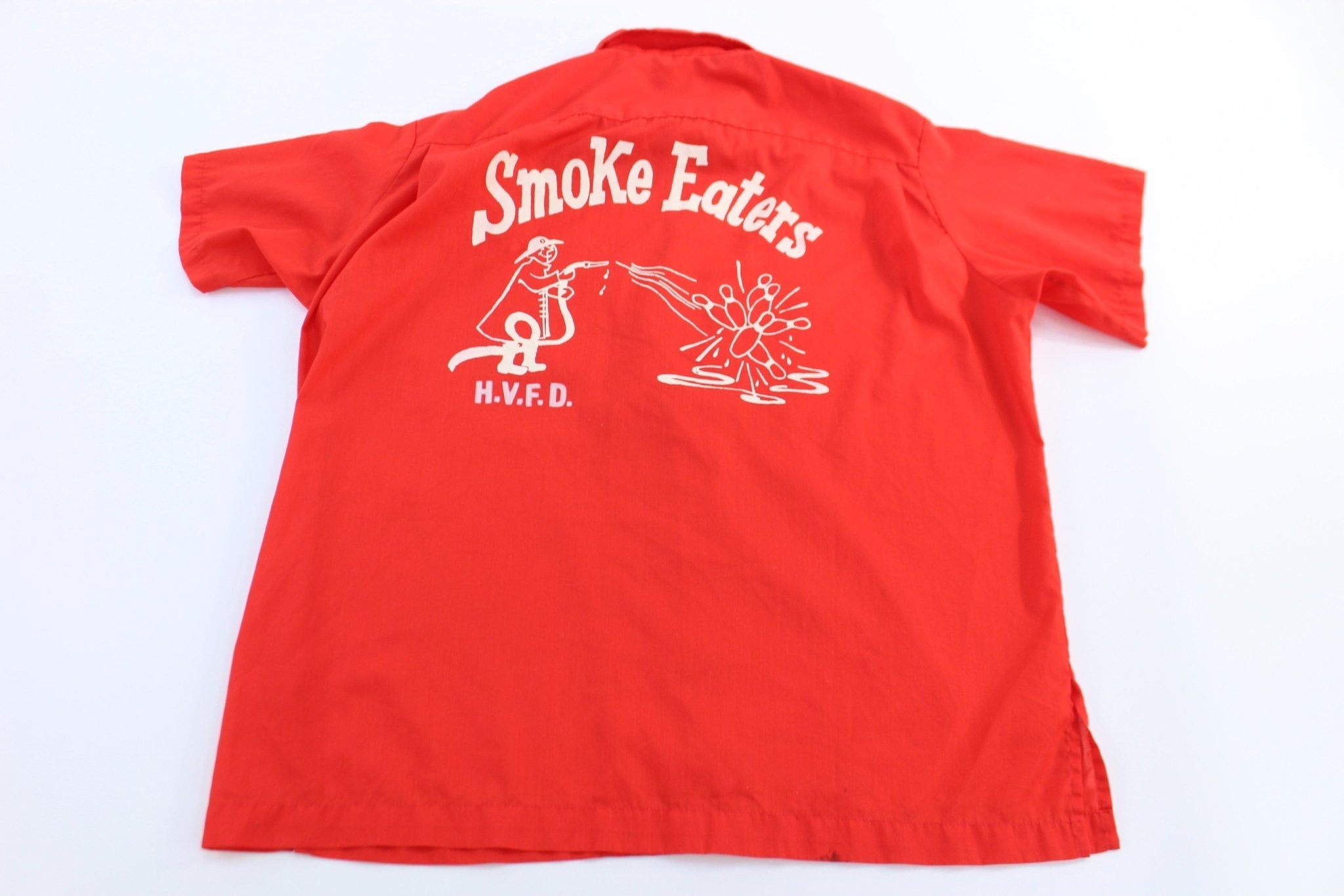 60's Smoke Eaters Red Button Down - Button Ups/Downs - Thrifted Threads
