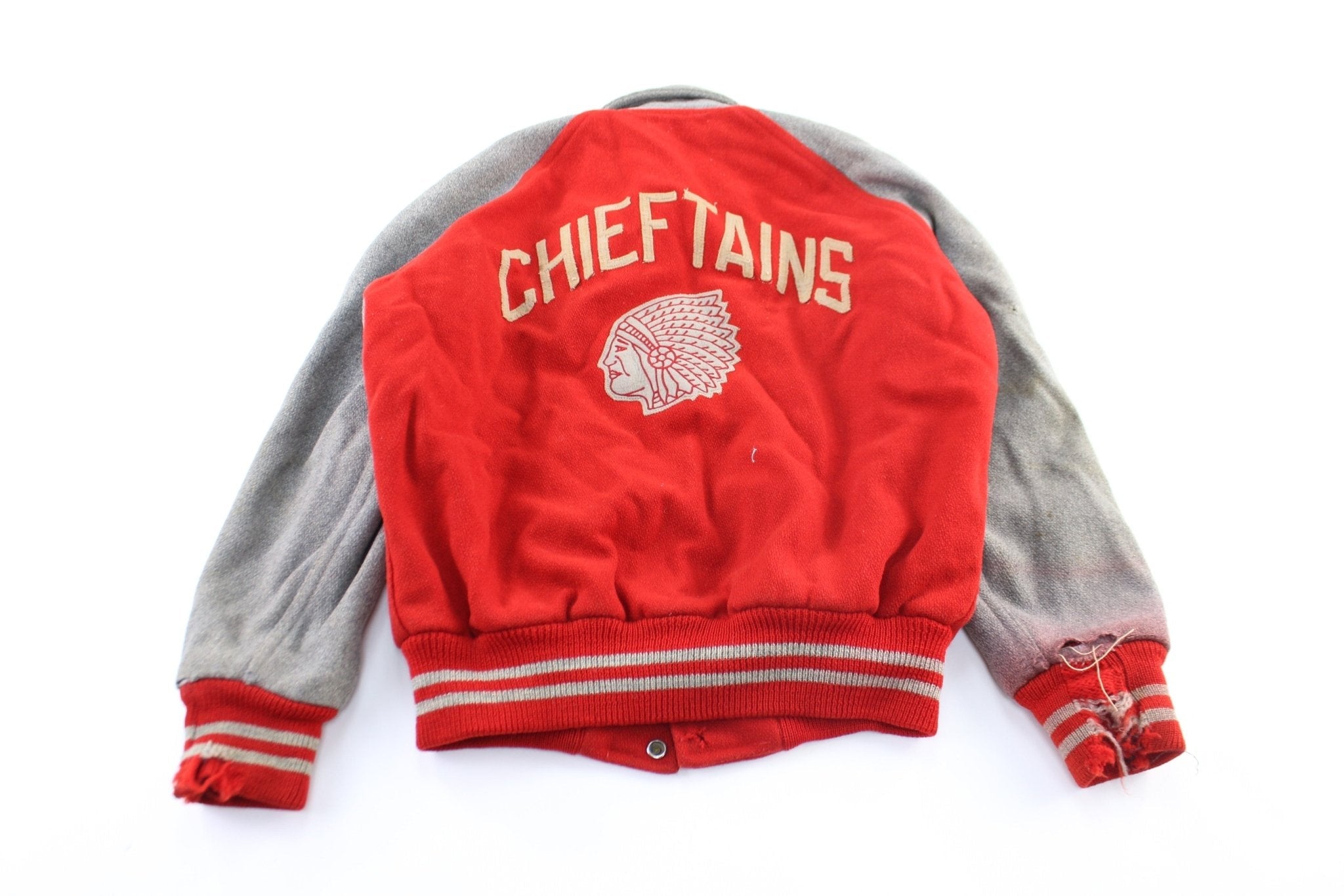 60's Tonganoxie Chief Tains Wool Varsity Jacket - Jacket - Thrifted Threads