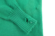 60's Venus Green Varsity Cardigan Sweater - Sweater - Thrifted Threads