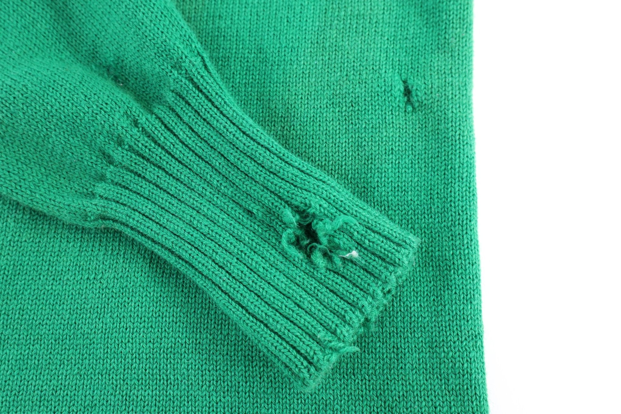 60's Venus Green Varsity Cardigan Sweater - Sweater - Thrifted Threads