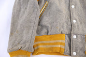 60's Yellow & Grey Varsity Letterman Jacket - Jacket - Thrifted Threads