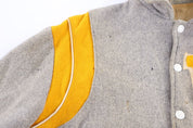 60's Yellow & Grey Varsity Letterman Jacket - Jacket - Thrifted Threads