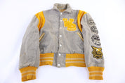 60's Yellow & Grey Varsity Letterman Jacket - Jacket - Thrifted Threads