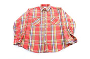 70's Big Mac Red & Yellow Plaid LS Button Down - ThriftedThreads.com