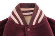 70's Howe's Burgundy & Grey Varsity Jacket - ThriftedThreads.com
