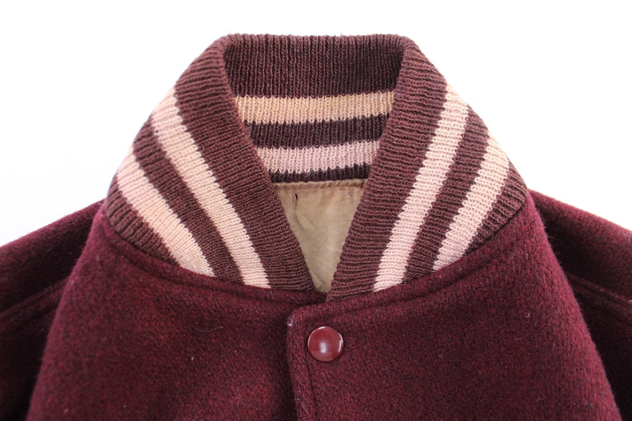 70's Howe's Burgundy & Grey Varsity Jacket - Jacket - Thrifted Threads