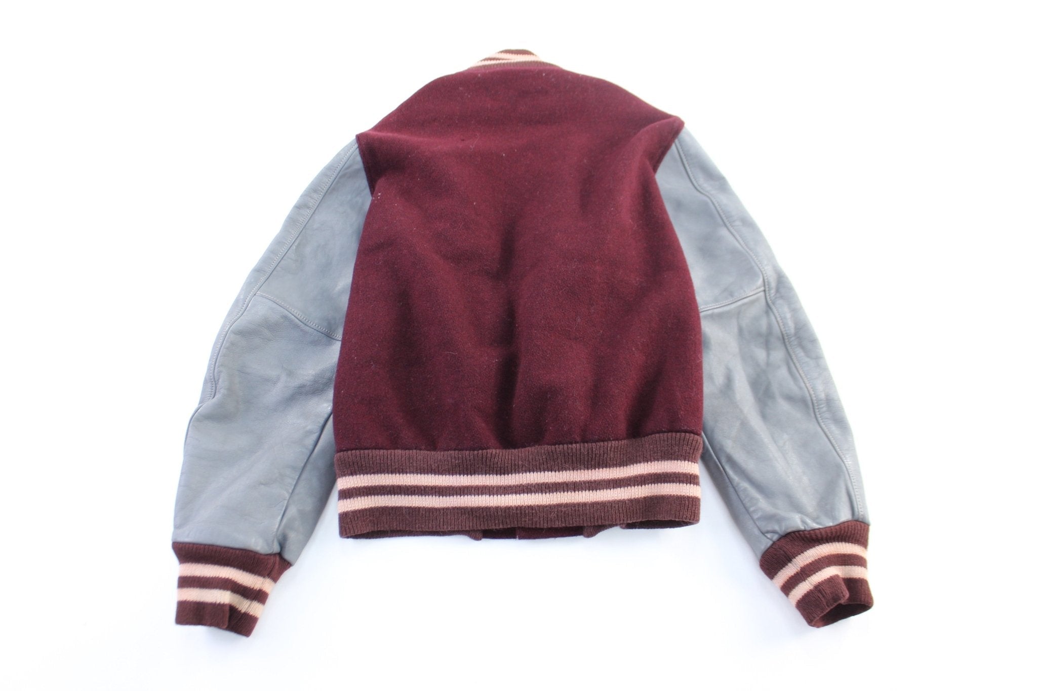 70's Howe's Burgundy & Grey Varsity Jacket - Jacket - Thrifted Threads