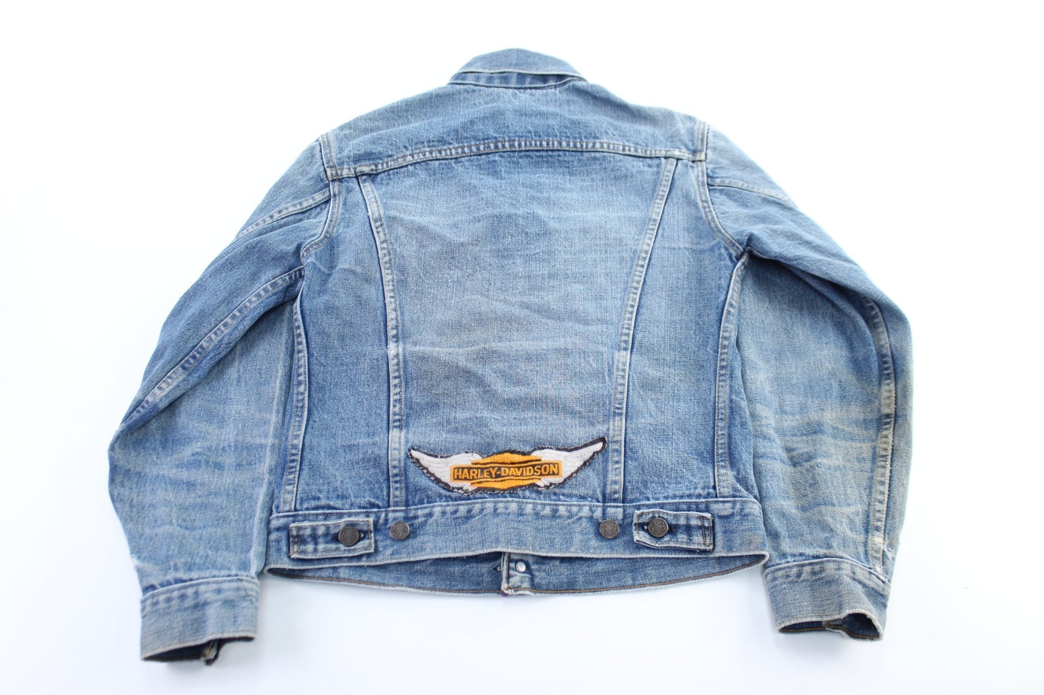 70 s JCPenney Harley Davidson Motorcycles Denim Jacket ThriftedThreads