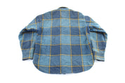 70's Kings Crown Blue & Yellow Plaid LS Button Up - ThriftedThreads.com