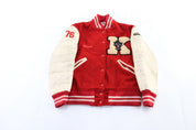 70's Kittanning Band Red & White Letterman Varsity Jacket - Jacket - Thrifted Threads