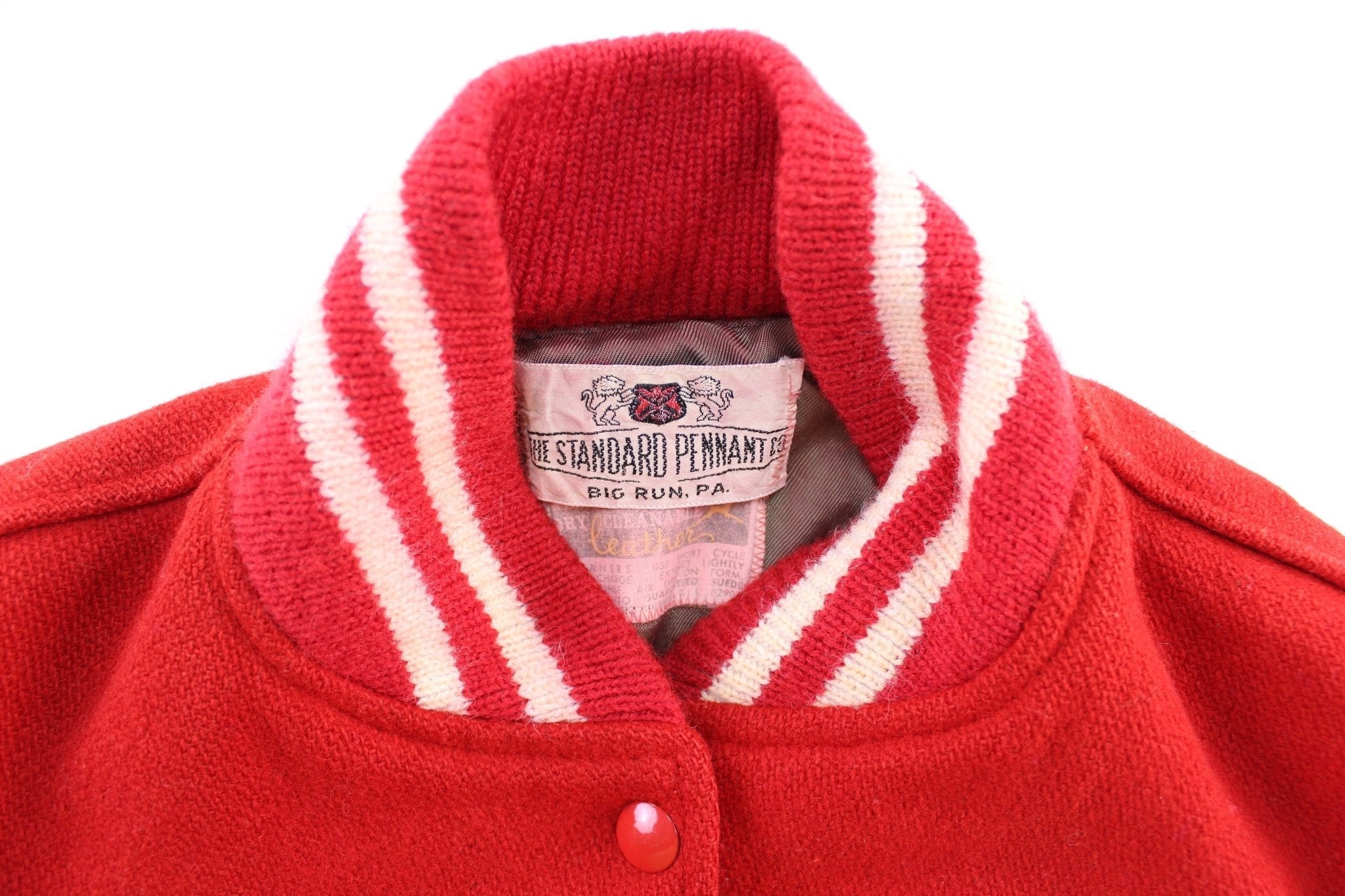 70's Kittanning Band Red & White Letterman Varsity Jacket - Jacket - Thrifted Threads