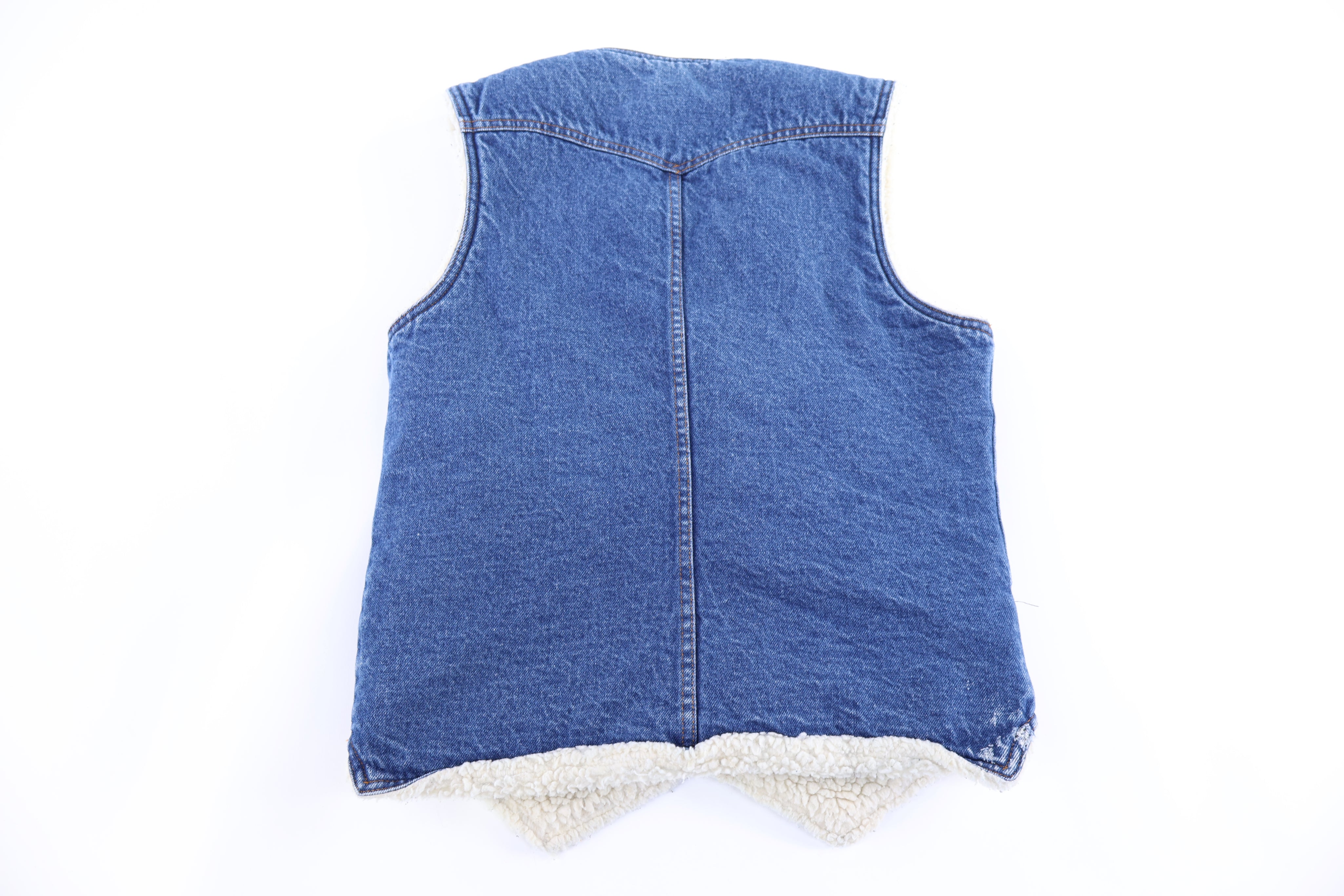 70's Levi's Dark Wash Sherpa Lined Vest - Pants/Shorts - Thrifted Threads