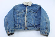 70s Levi's Sherpa Lined Denim Trucker Jacket - ThriftedThreads.com
