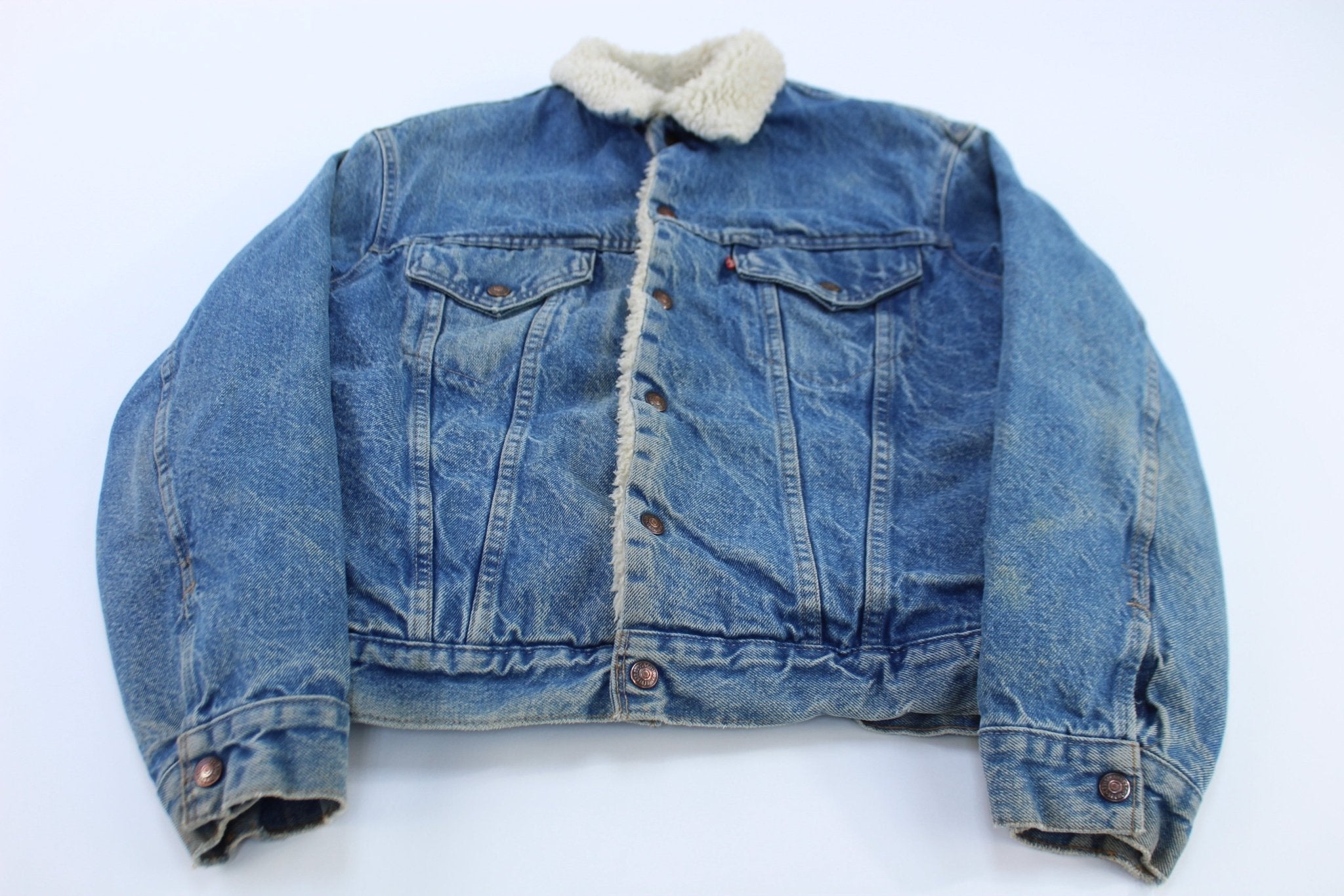 70s Levi's Sherpa Lined Denim Trucker Jacket - Jacket - Thrifted Threads