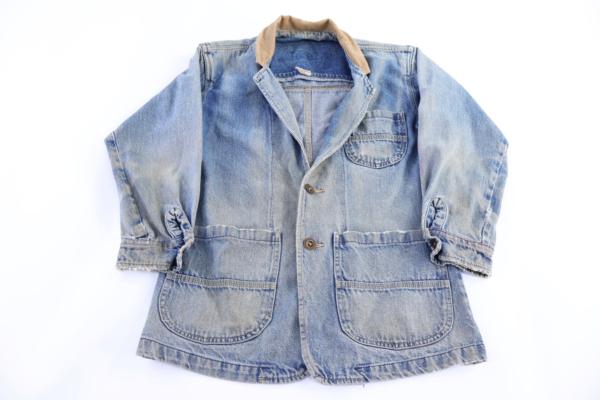 70's Medium Wash Denim Chore Jacket - Jacket - Thrifted Threads