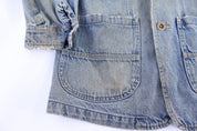 70's Medium Wash Denim Chore Jacket - Jacket - Thrifted Threads