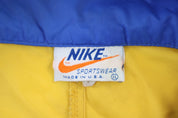 70's Nike Embroidered Logo Yellow & Blue Windbreaker - Jacket - Thrifted Threads