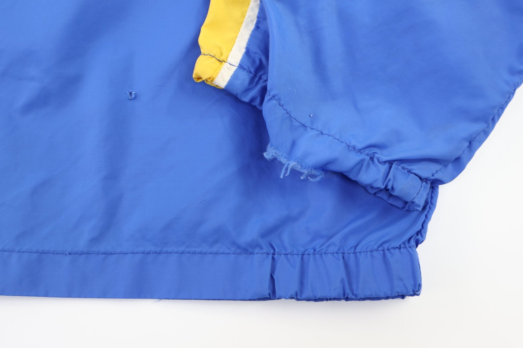 70's Nike Embroidered Logo Yellow & Blue Windbreaker - Jacket - Thrifted Threads