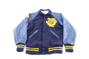 70's QTR Master Blue & Yellow Leather Varsity Band Jacket - Jacket - Thrifted Threads