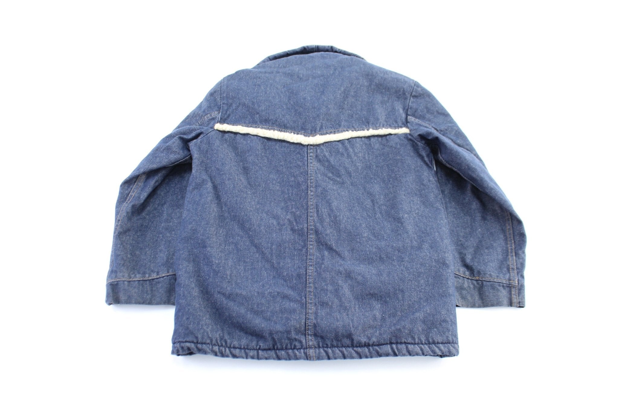 70's Roebucks Sherpa Lined Denim Trucker Jacket - Jacket - Thrifted Threads