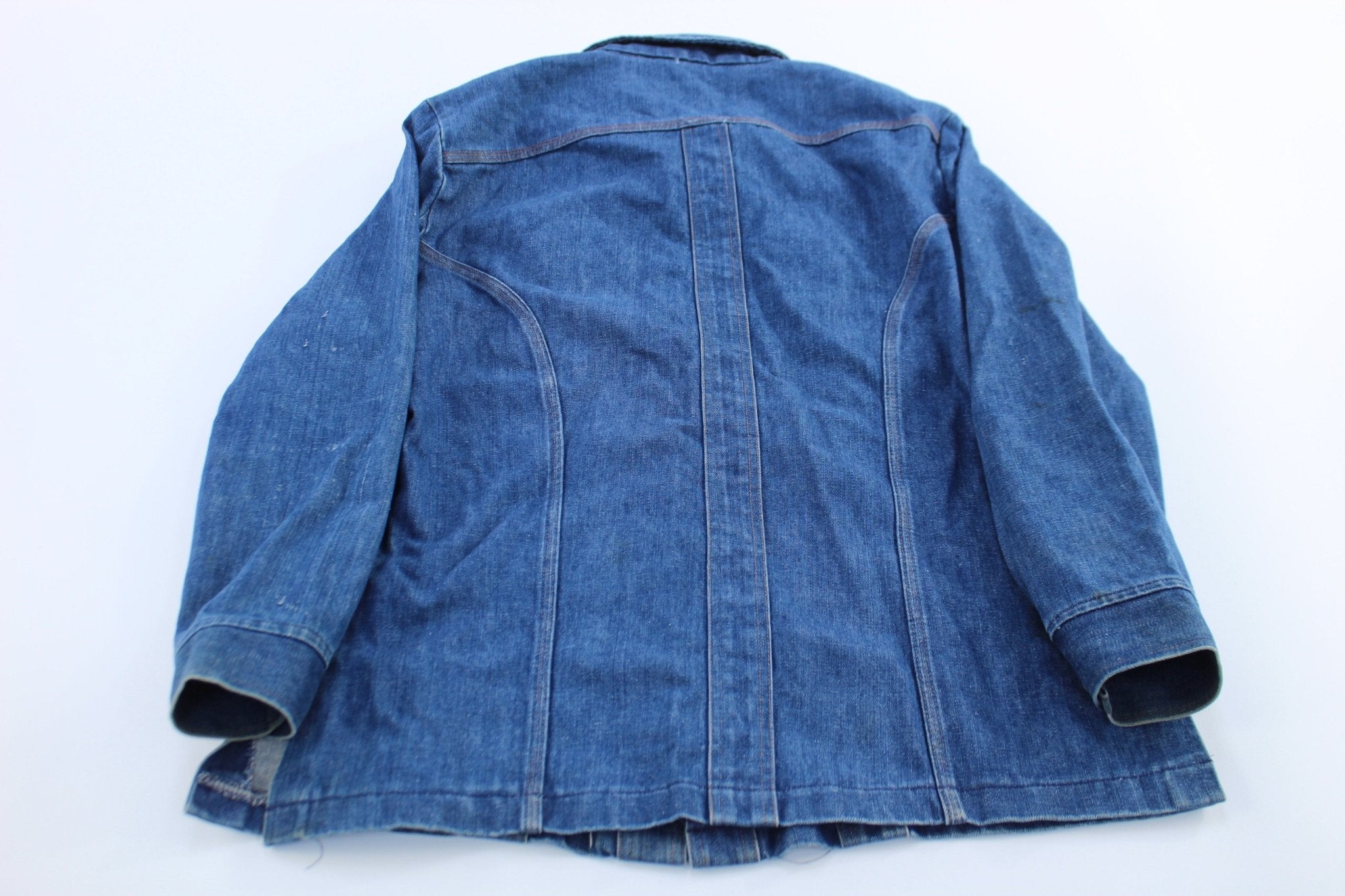 70's Sedgefield Do Nothing Denim Pearl Snap LS Button Up - ThriftedThreads.com