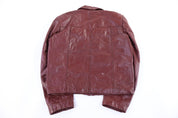 70's Wilsons Red Full Zip Leather Jacket - Jacket - Thrifted Threads