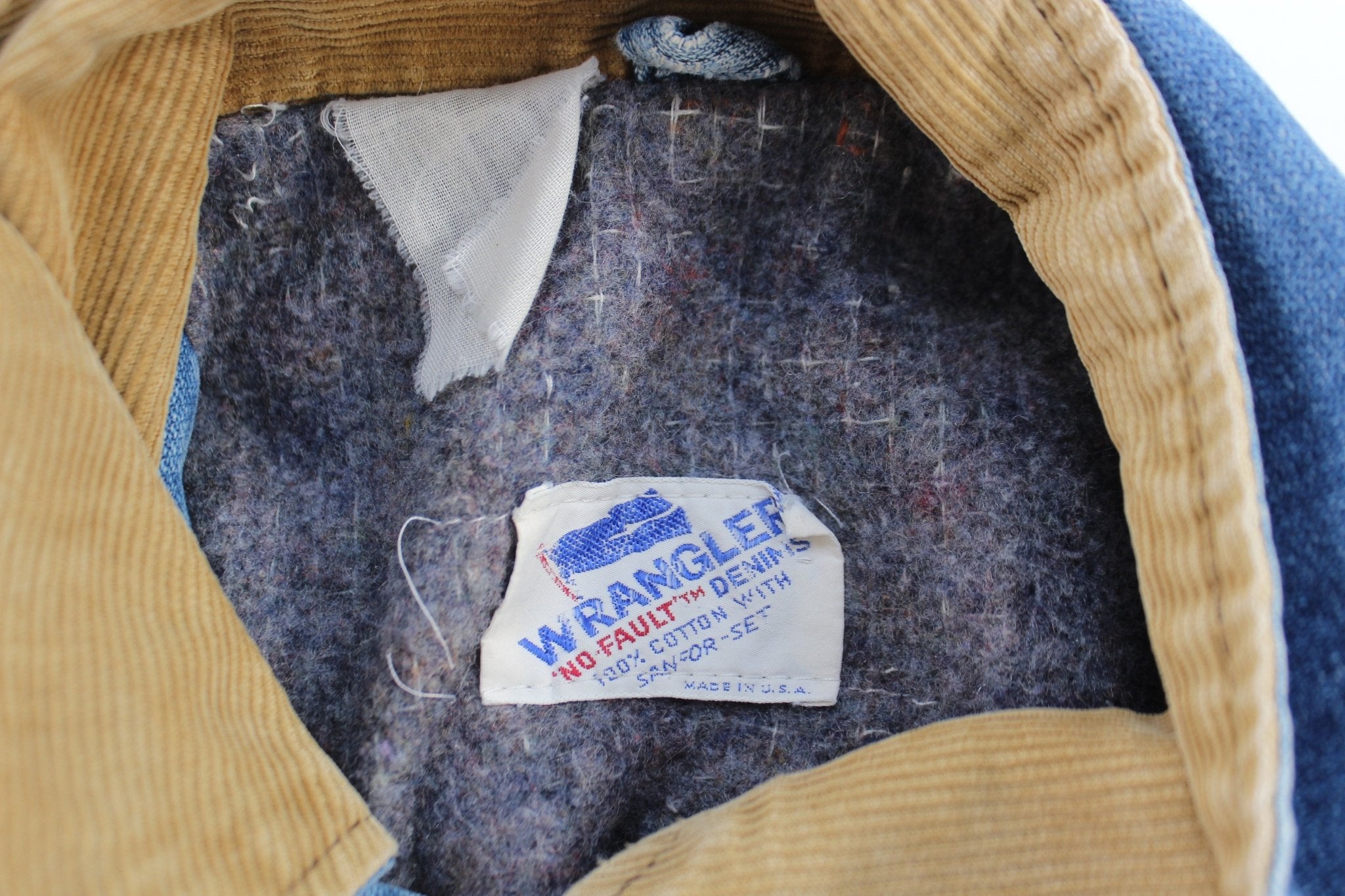 70’s Wrangler No Fault Denim Blanket Lined Trucker Jacket - ThriftedThreads.com