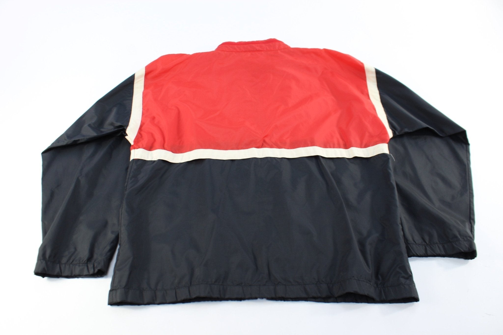 80's Adidas Black, Red, & White Zip Up Jacket - Jackets - Thrifted Threads