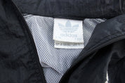 80's Adidas Embroidered Logo Black Windbreaker Jackett - Jacket - Thrifted Threads